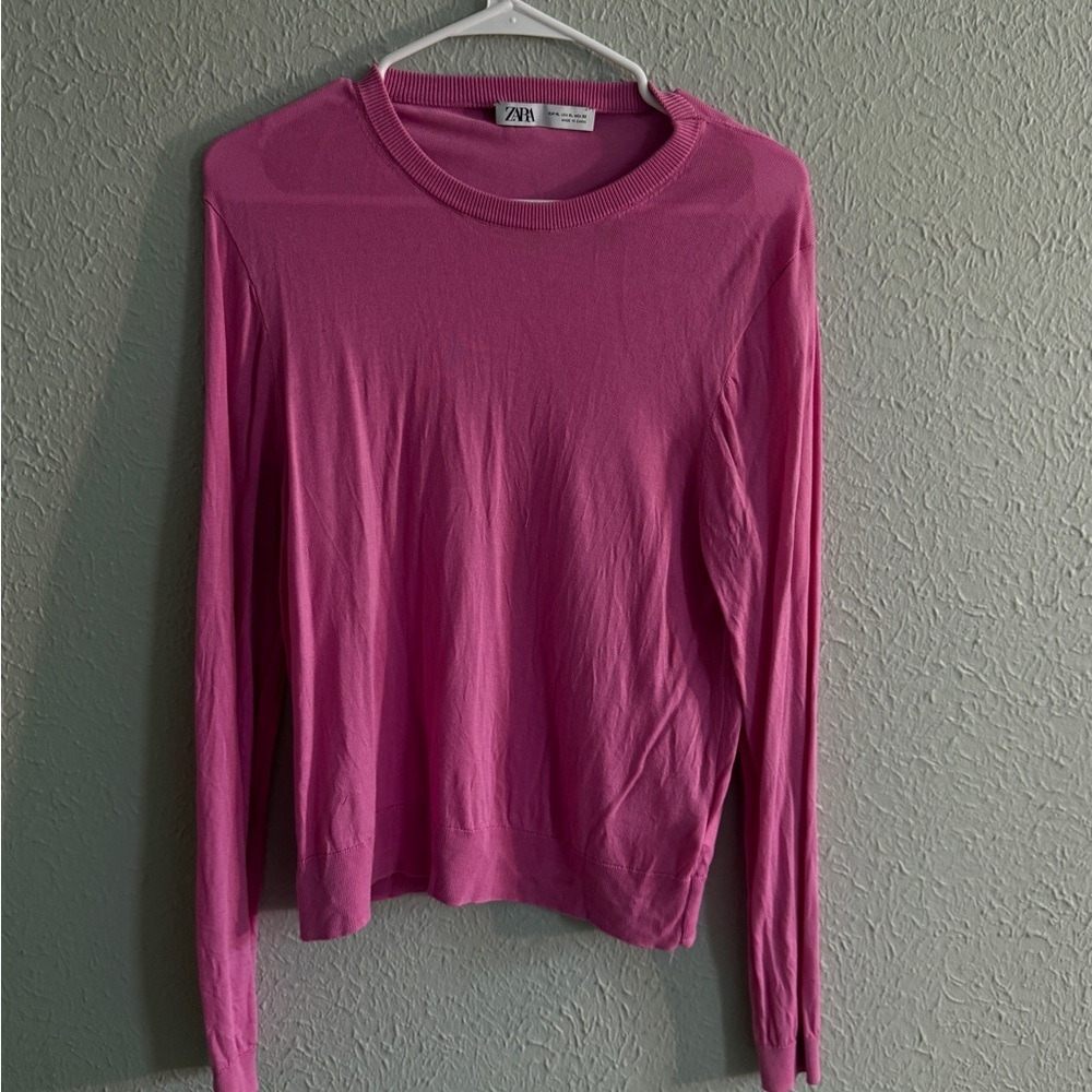 Zara Pink Long Sleeve Women’s Thin Sweater